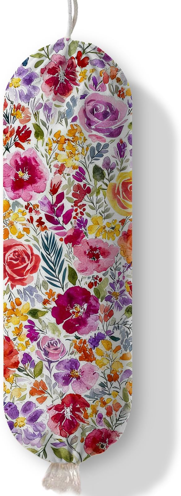 Plastic Bag Holder Dispenser, Plastic Grocery Bag Organizer & Wall Mount Paper Trash Bags Saver Storage for Kitchen Home Pantry Decor, Colorful Floral Kitchen Decor Shopping Bags Storage Dispenser