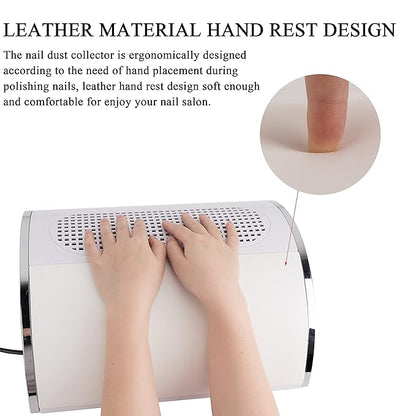 Nail Dust Collector Powerful Nail Vacuum Dust Collector, Nail Dust Vacuum Cleaner Dust Extractor for Poly Nail, Acrylic Fan Vacuums Dust Suction Machine Manicure Dust Collector for Nails