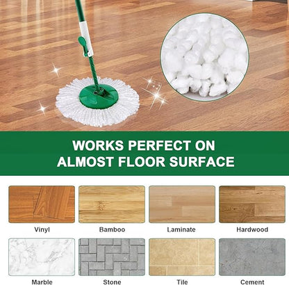 Mop Head Replacement for Libman Tornado Spin Mop System, Resuable Microfiber Mop Refill Pad, Easy to Replace, Machine Washable - White（5 Pack）