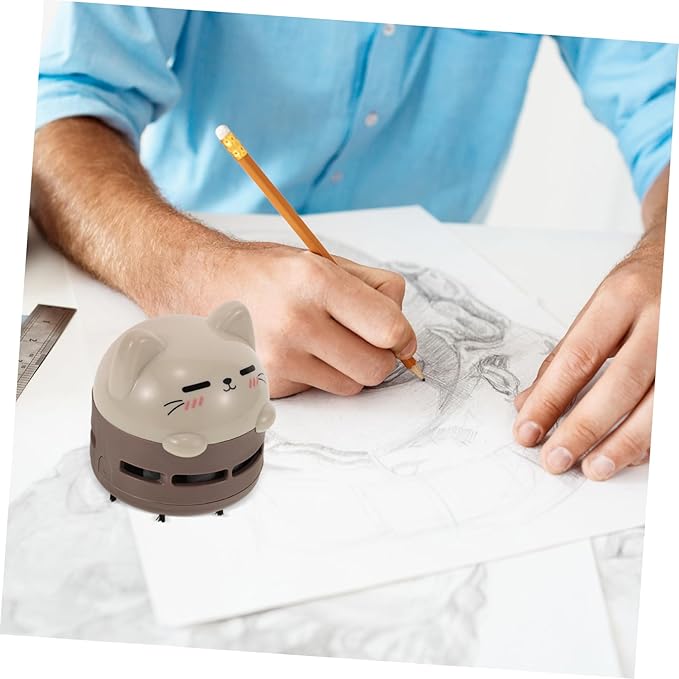 MERRYHAPY Cute Cat Design Handheld Vacuum Mini Desk Vacuum Rechargeable Dust Crumb Collector
