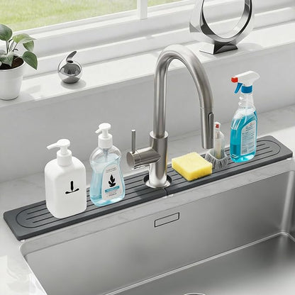 Faucet Mat for Kitchen Sink Protectors, Super Absorbent Faucet Splash Guard, Diatomite Stone Sink Tray, Stone Drying Mat for a Variety of Uses Around the House Where Water, Moisture is Plentiful