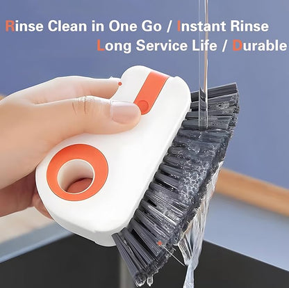 2 in 1 Groove Cleaning Brush, Window Track Cleaner, Magic Window Track Cleaner with Hard Bristle and Hidden Scraper,Crevice Brush for Sliding Door Track, Window Seal, Sill