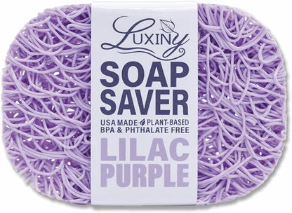 Soap Savers for Bar Soap, American Made by Luxiny, Lifts Soap in Soap Dishes & Shower Soap Holders -Handmade Soap Lasts Longer -Made from Plant Materials (Lavender Lilac Purple)