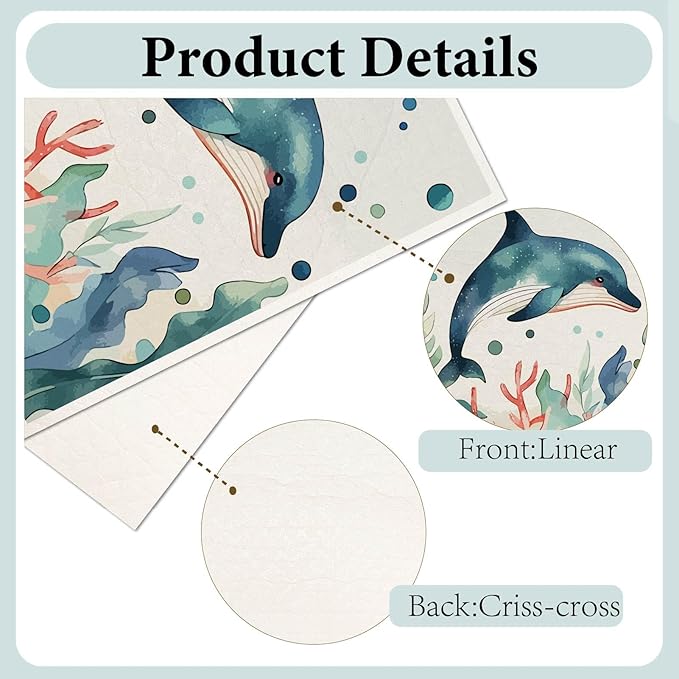 CREATCABIN 6Pcs Swedish Dishcloths for Kitchen Reusable Swedish Dish Towels Absorbent Swedish Dish Rags Washable Sponge Cleaning Cloths No Odor Fast Drying Kitchen Dish Cloths Ocean Animal 7.6x6.7Inch