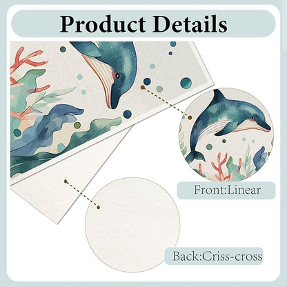CREATCABIN 6Pcs Swedish Dishcloths for Kitchen Reusable Swedish Dish Towels Absorbent Swedish Dish Rags Washable Sponge Cleaning Cloths No Odor Fast Drying Kitchen Dish Cloths Ocean Animal 7.6x6.7Inch