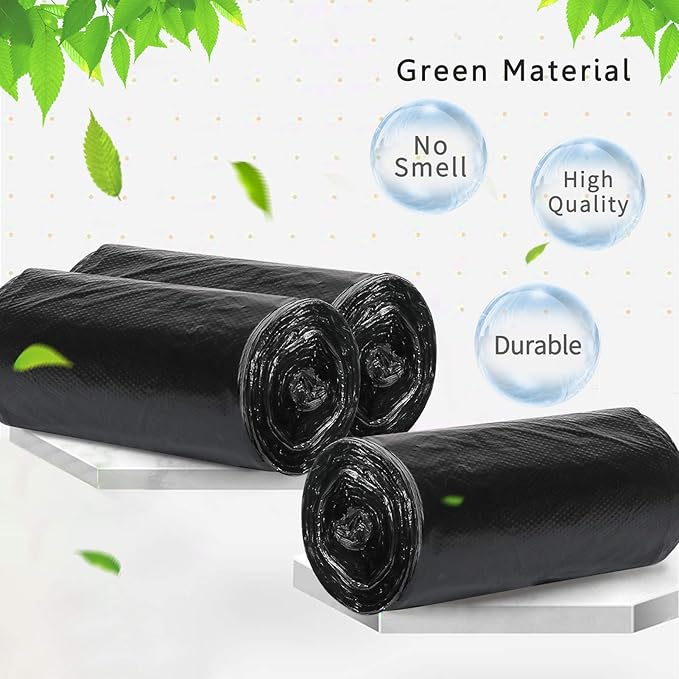 Toplive Trash Bag 4 Gallon Garbage Bag Small Trash Bags Wastebasket Bin Liners for Home Bathroom Bedroom Kitchen Office Trash Can, Black