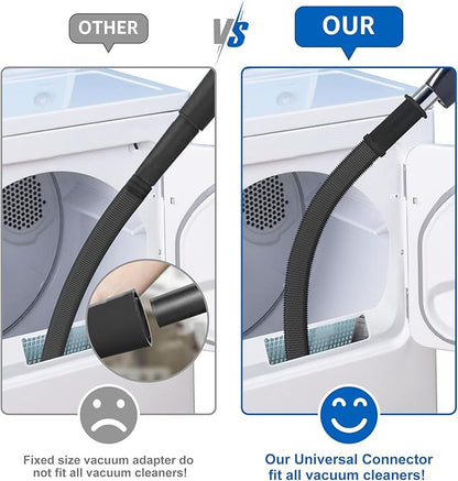 Sealegend Upgrade Dryer Vent Cleaner Kit Vacuum Hose Attachment Compatible with Most Vacuum Cleaner, Quickly Lint Remover Cleaning Supplies, Black
