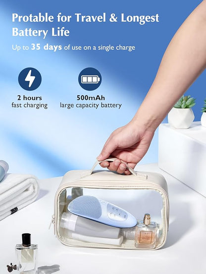 COSLUS JMY05 Facial Cleansing Brush Silicone Face Scrubber: IPX7 Waterproof Rechargeable Face Wash Brush, 4 Cleansing Modes, Electric Face Brush for Cleaning, Exfoliating, Massaging