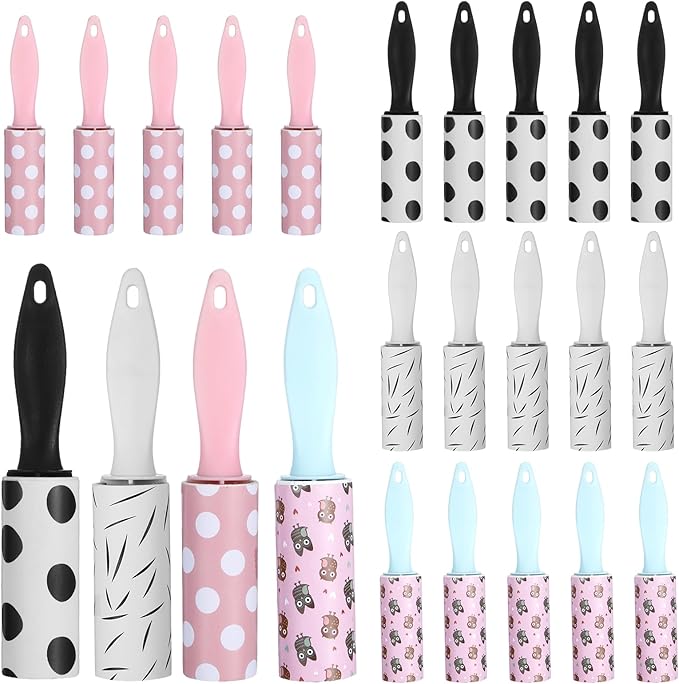 24 Pcs Lint Roller for Pet Hair Extra Sticky and Clothes,Mini Travel Lint Rollers Disposable Sheets Remove Dog/Cat Hair for Home Car Travel Use