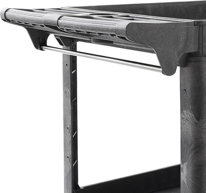 Dryser Utility Cart with Wheels, 46" x 25" Heavy Duty 550 lb. Capacity with Shelves - 2 Tier Rolling Cart with Four 5" Swivel Casters for Warehouse, Garage, Cleaning