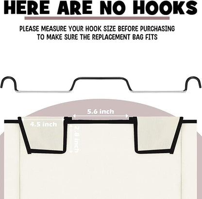 Bonuci 4 Pcs Laundry Sorter Replacement Bags Hamper Cart Removable Replacement Laundry Storage Organizer Bag Hamper Liner, No Hooks 14.76 x 8.66 x 21.65 Inch (Brown,Gray,White,Black)