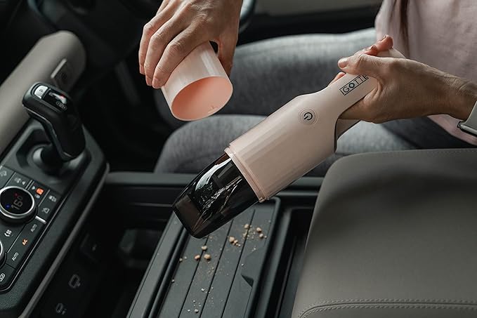 Portable Hand Vacuum Cleaner Handheld Cordless Cleaner for Pet Hair Dirt Home Dust, Car Interior, Lightweight, Easy to Use, Compact Design Battery Rechargeable with USB-C Cable (Pink Color)