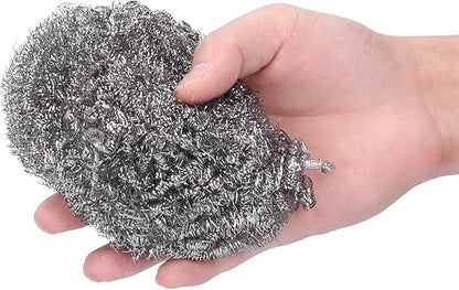 30PCS Stainless Steel Scrubbers Cleaning Balls, Heavy Duty Scouring Pads for Pots Pans Cookware, Non - Scratch Kitchen Cleaning Tool for Home Restaurant