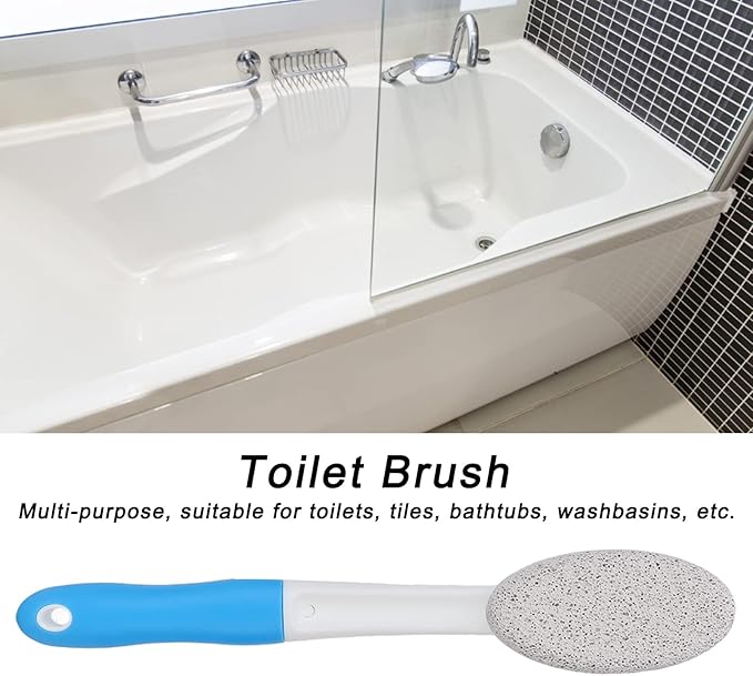2PCS Toilet Cleaning Pumice Stone, Stains Hard Water Ring Remover Bathroom Cleaning Brushes Toilet Pumice Stone with Handle for Toilets, Bathtubs, Pool (2PCS)