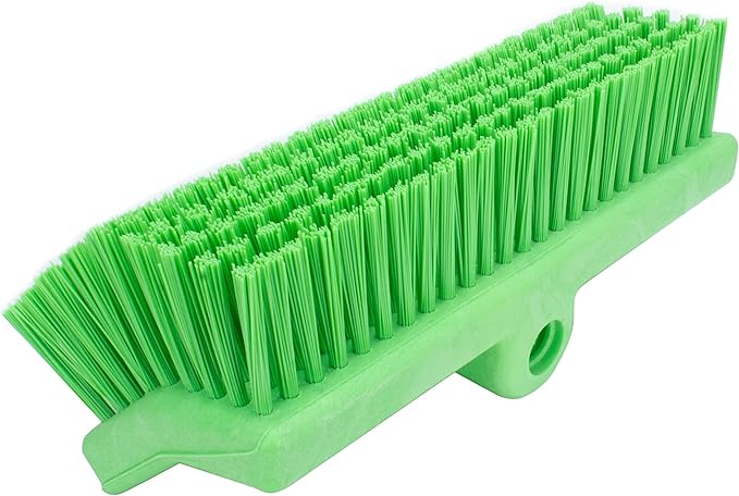 SPARTA 40423EC75 Plastic Floor Scrub Brush, Wall Brush, Equipment Brush With Nonabsorbent Bristles For Industrial Kitchens, Hospitals, Commercial Cleaning, 4 Inches, Lime