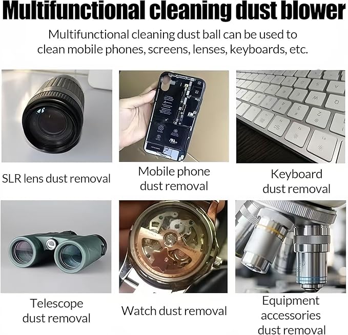 Strong Air Blower Blaster Pump Dust Cleaner Include Micro Fiber Cleaning Cloth, Bulb Blower for Digital SLR Lens Sensor LCD Screens Musical Instruments Keyboards Telescope Filtersl(Blue)