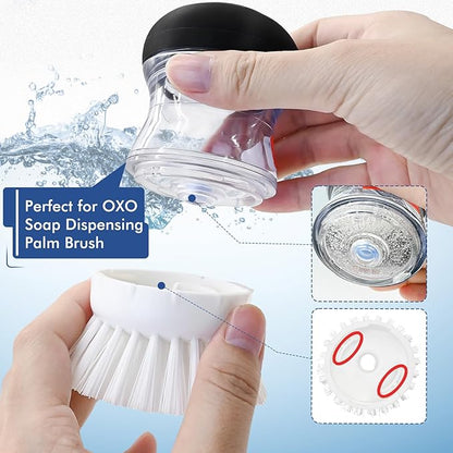 Palm Brush Refills for OXO Soap Dispensing Dish Brush - 6 Pack Cleaning Replacement Brush Head for OXO Palm Brush