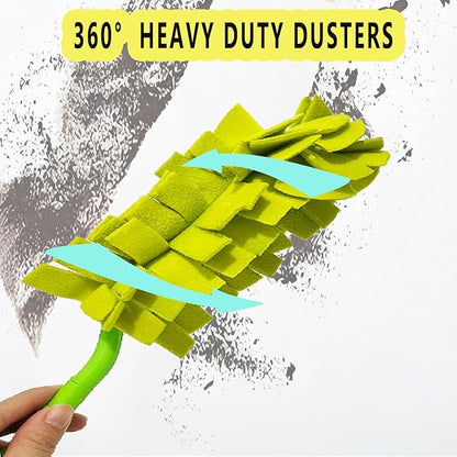 4Pack Reusable Duster Compatible with Swiffer (Handle is Not Included) Microfiber 360 Heavy Duty Dusters Refills Washable Duster Pads for Cleaning Ceiling Fan Window