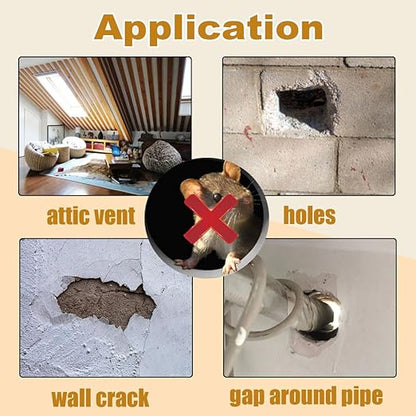 2Pack Steel Wool for Mice Control 3.2" x10.5 ft Wool, Gap Filler for Home & Garage, DIY Bundle with Gloves & Scissors