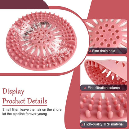 KTOJOY Bathroom Sink Drain Strainers, Hair Catcher Shower Drain Covers Protector - Flexible TPR Material, Multi-Color for Tub Shower Sink, 6 Pack