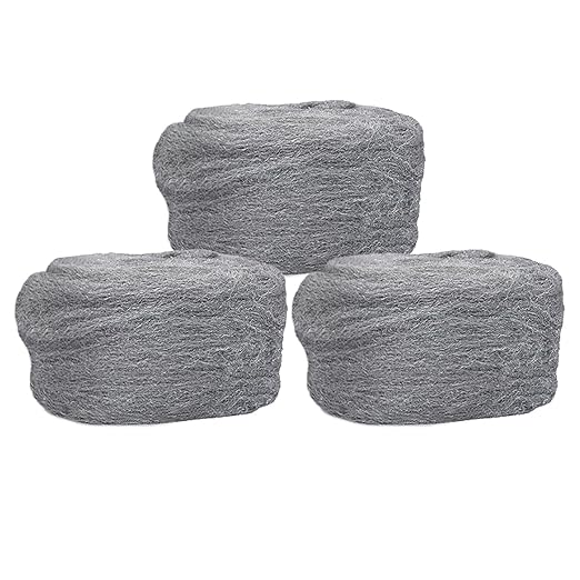 Steel Wool Mice Control - 3 Pcs 2.36"×9.84Ft Steel Wool for Wall Hole/Gap Filler - Best Thing to Get Rid of Mice - Keep Animals Away from Cracks,Siding,Pipeline,Vents in Garden/House/Garage/Kitchen