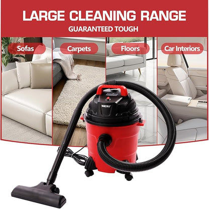 4 Gallon Wet Dry Vacuum Cleaner 1.34 Hp Shop Vacuum 1000W Portable Wet Dry Vac with Blower Function Floor Cleaner for Cleaning Car, Boat, Pet Hair, Hard Floor