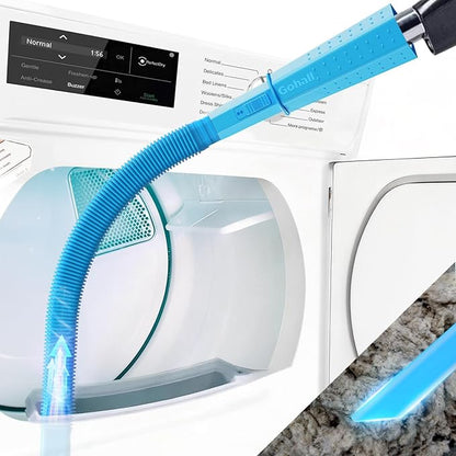 Dryer Vent Cleaner Kit - Flexible Dryer Lint Vacuum Hose Attachment - Lint Remover Compatible with All Vacuum Cleaner Laundry Room (Blue)