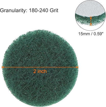 HARFINGTON 6pcs Drill Power Brush 2 inch Tile Scrubber Scouring Pads 180-240 Grit for Bathroom Kitchen Household Cleaning