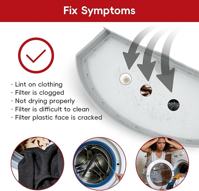 GE Dryer Lint Trap Replacement,Dryer Lint Filter Screen,2 Pieces Dryer Vent Cleaner Kit with Cleaner Brush,Stainlesssteel General Electric Appliances,Replaces WE03X23881,GTX22EASK0WW,GTD33EASK0WW