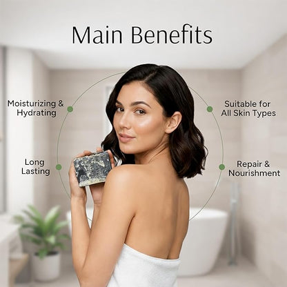 Marbela Cosmetics Handmade Soap Bar - Made in USA, Vegan Friendly, Palm Oil Free, Natural Bar Soap - Gentle Face & Body Soap for Daily Skin Care, Moisturizing & Nourishing - 3.5 oz (Charcoal Scrub)