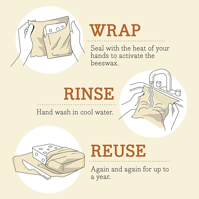 Bee's Wrap Beeswax Wraps for Bread - Beeswax Bread Wrap for Sourdough & Bread Storage - Plastic Free Made in USA Reusable Natural Food Wrap - Garden Party