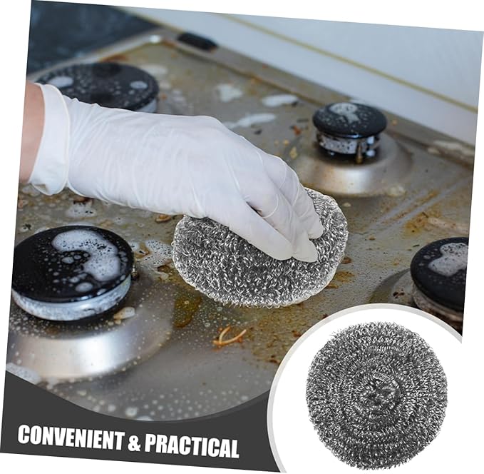 Ciieeo 8pcs Stainless Steel Balls for Dish Cleaning Scrubber Grill and Oven Cleaning Tool