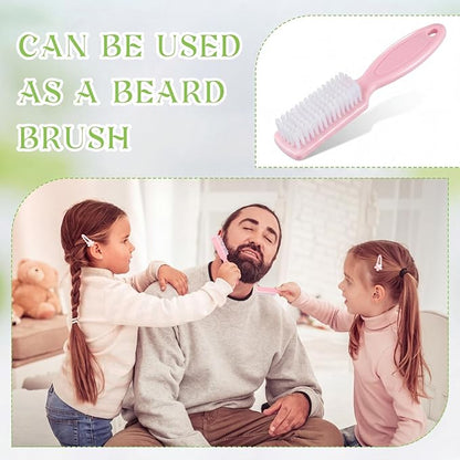 Patelai 3 Pieces Neck Duster Brush Barber Hair Blade Clipper Soft Nylon Trimmer Shaver Razor Cleaning with Storage Bag for Hair Styling (Pink)