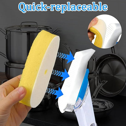 logohu 8Pcs Dish Wand Sponge Refills Compatible with Scrub Daddy, Sponge Replacement Heads, Non Scratch Dish Scrubber Brush for Kitchen Cleaning (Only Sponge Heads)