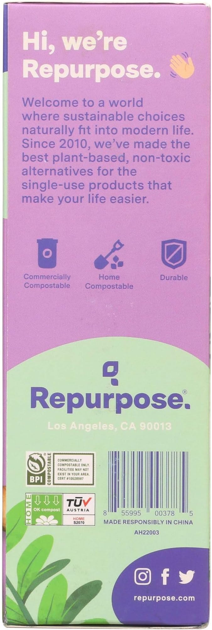 REPURPOSE Compostable 13 Gallon Tall Kitchen Bags, 12 CT