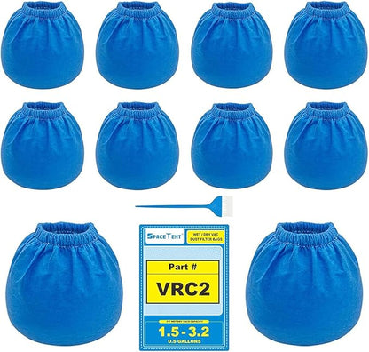 SpaceTent 10 Pack VRC2 Shop Vac Filter for Armor All 2.5 Gallon and Vacmaster 1.5 to 3.2 Gallon Wet/Dry Vacuums, part # VRC2, Armor All Utility Vac Filter, Armor All Shop Vac Filters