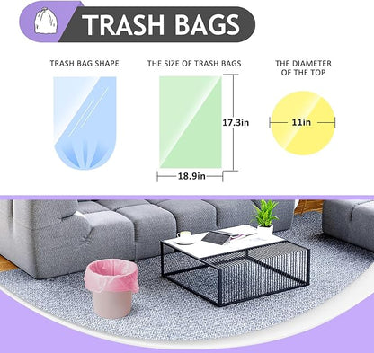 Small Trash Bags 3 Gallon 160 Count Strong Trash Bags Colorful Small Garbage Bags, Trash Can Liners for Bathroom Home Office Kitchen Bedroom, fit 5-10 Liter, 1,1.2,1.6,2,2.6,3 Gal,Multicolor