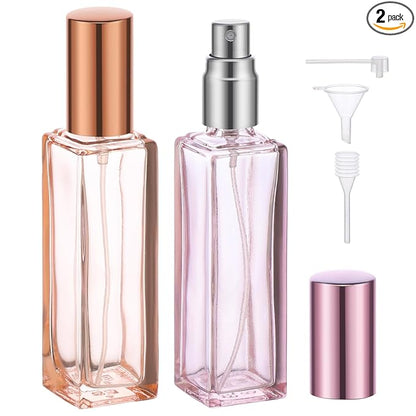 Segbeauty Perfume Travel Refillable, 20ml Portable Mini Perfume Atomizer, 2 Pack Empty Cologne Dispenser Perfume Bottles Scent Pump Case Toiletries Container Sprayer Travel Essential Accessory Set