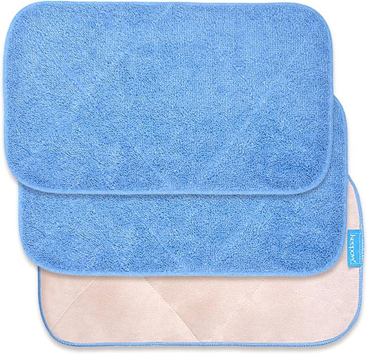 KEEPOW 3 Pack Microfiber Mop Refills Compatible with MR.SIGA Professional Mop, 17.3 x 9.4 Inch Reusable Flat Mop Pads Replacement for Hardwood Floor Cleaning and Waxing, Dual-Sided Wet/Dry Mop Cloth