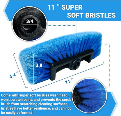 72" Car Wash Brush with Long Handle, On/Off Switch for Car RV Truck Boat Washing Brush, Complete Cleaning Kit with Car Wash Mop Windshield Squeegee Multifunctional Wash Brush