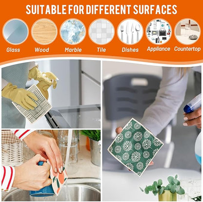 Lucomb 10 Pack Swedish Dishcloths with Hanging Clips, Reusable Swedish Dish Towels Biodegradable Cellulose Cleaning Cloths Washable Dish Wipes for Kitchen Home Office(Quick Drying & Super Absorb)