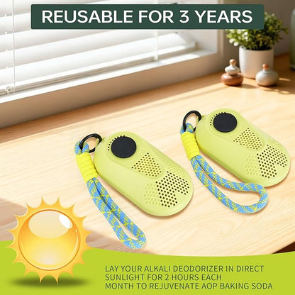 Effective Shoe Odor Absorber, 2 Pack Natural Shoe Odor Eliminator, Last 3 Years, Sneaker Deodorizer Absorbers for Clean Footwear, Chemical-Free Shoe Odor Remover-More Effective Than Baking Soda