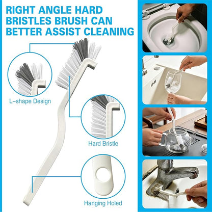 Crevice Cleaning Brush Set, Hard Bristle Small Scrub Brushes, Deep Cleaning Supplies for Kitchen, Bathroom, Grout, Bottle, Corners & Tight Spaces, 8Pcs