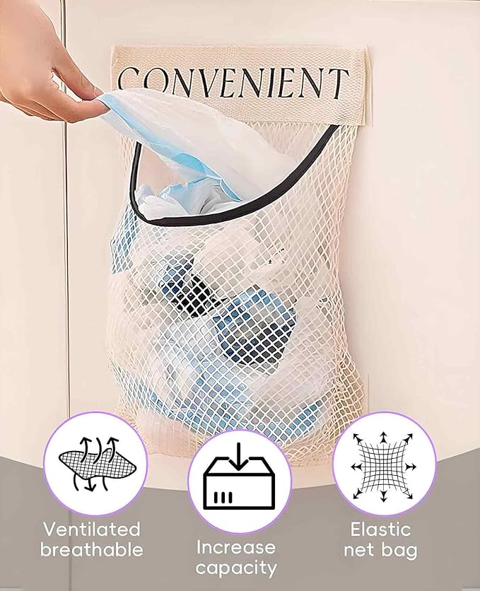2 Pack Grocery Bag Holder for Plastic Bags, Shopping Bag Storage Dispenser under Sink with Sticky Wall Mount