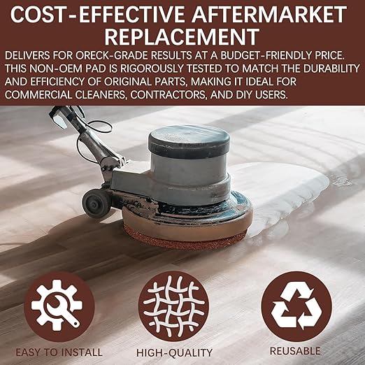 Scrubbing Disc for Oreck ORB550MC Orbiter Floor Machine,Orbiter Brown Scrub Pad Fits for Deep Cleaning and Stripping Hard Floors,12" Commercial Floor Scrubber Pad Fits for Heavy-Duty Cleaning,1 PCS