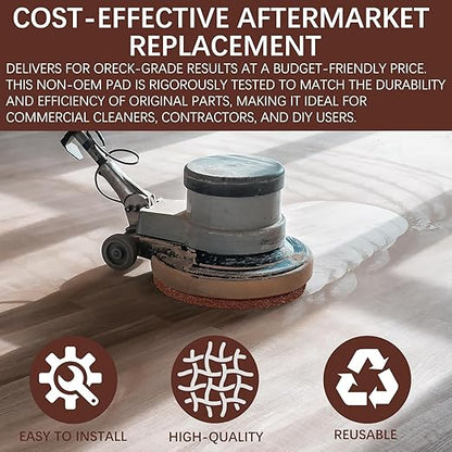 Scrubbing Disc for Oreck ORB550MC Orbiter Floor Machine,Orbiter Brown Scrub Pad Fits for Deep Cleaning and Stripping Hard Floors,12" Commercial Floor Scrubber Pad Fits for Heavy-Duty Cleaning,1 PCS