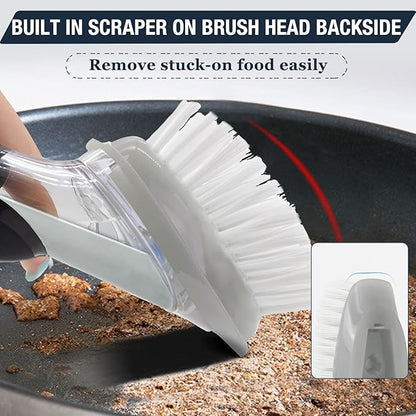 Dish Cleaning Soap Dispensing Brush Refills for OXO Dish Brush - 8 Pack Brush Head Replacement for Scrubber (Grey)