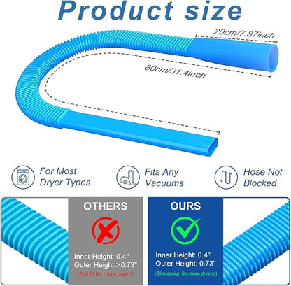 Upgraded Dryer Lint Vent Cleaner Kit: Flexible Vacuum Hose Attachment for Lint Removal |Universal Vacuums Deep Cleaning Brush for Clogged Ducts