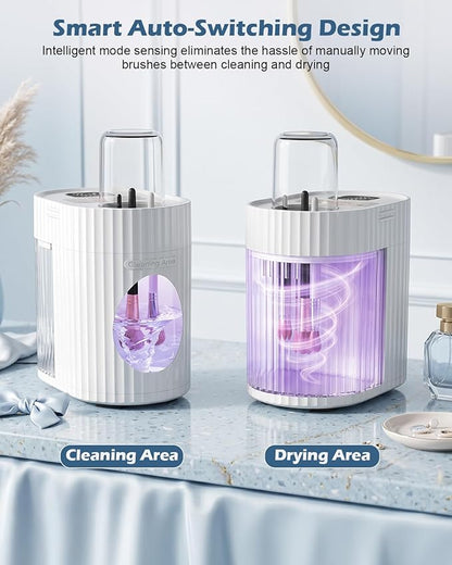 CloudValley Electric Makeup Brush Cleaner Machine, Automatic Fast Deep Clean & Dryer, Low Noise Portable Beauty Brush Cleaning Tool, Daily Easy Use for Makeup Lovers & Professional Makeup Artists