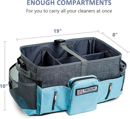 Large Cleaning Supplies Organizer-Cleaning Caddy Organizer With Handles & Shoulder Strap-Cleaning Bags for Cleaning Suppliers-Housekeepers Wearable Cleaning Tote Upgraded